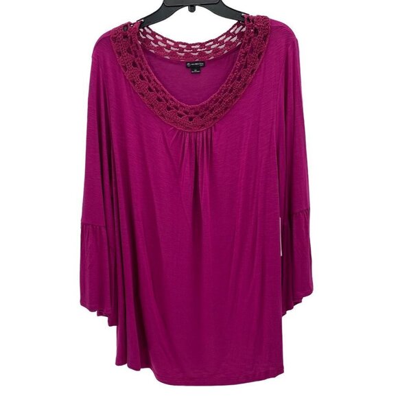 New Directions Pink Azalea Knit Top Women's Size 2X - Picture 1 of 7